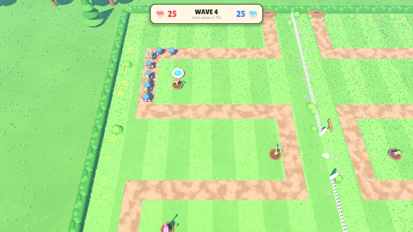 The commander's top-down view of both lanes.